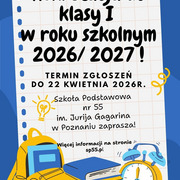 Rekrutacja do klasy I 2026/2027